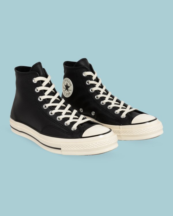 Converse Chuck 70 Seasonal Leather Sort Sko Danmark - Converse Høje Sneakers Herre - 92530CUYZ